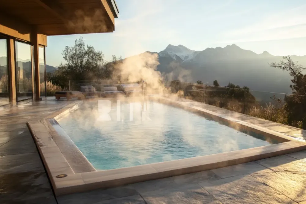 piscine qui est chauffer meme en hiver
